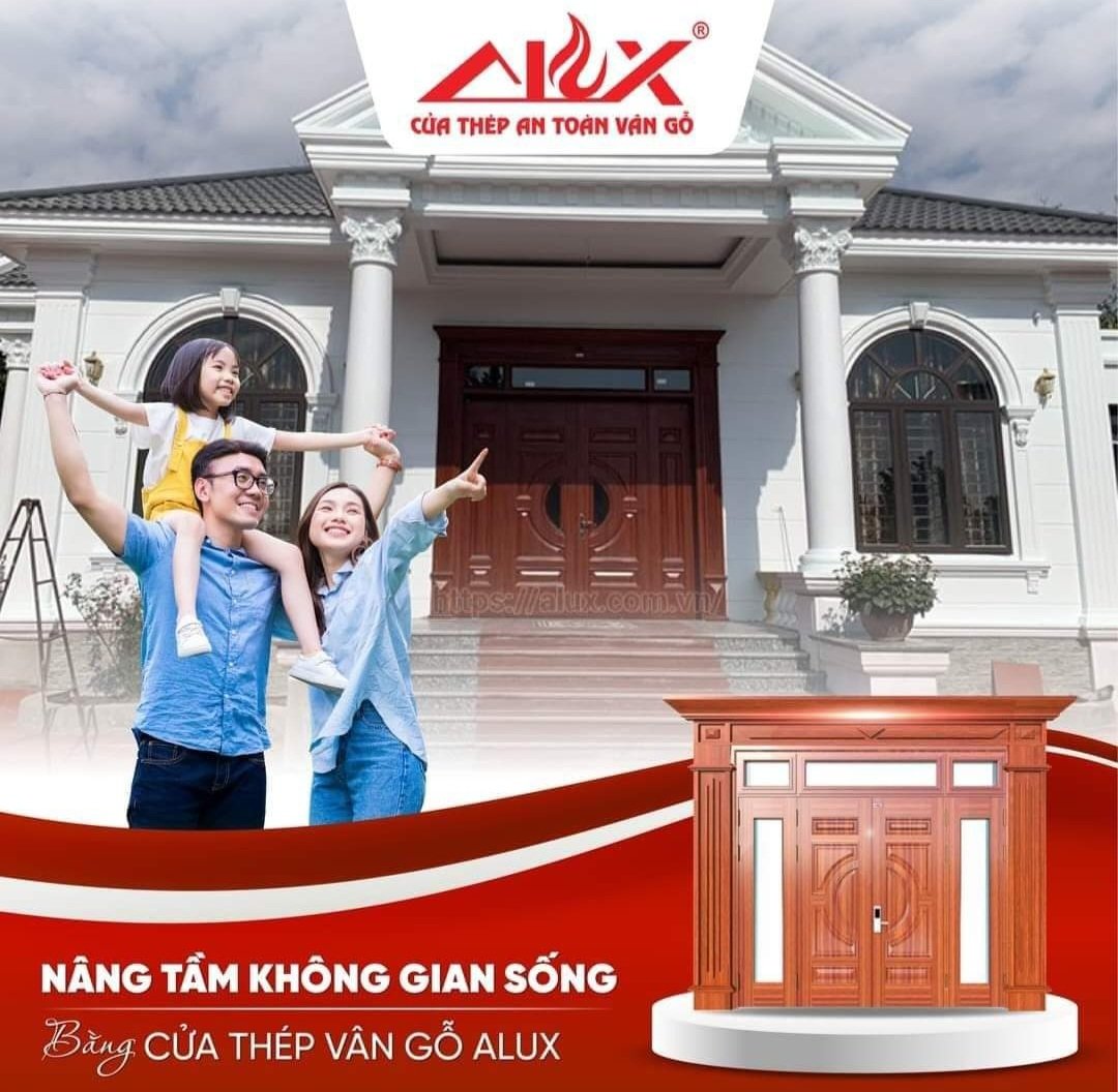 Cửa thép vân gỗ alux