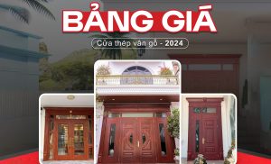 Bảng giá cửa thép vân gỗ mới nhất 2024, Cấu tạo & Mẫu cửa