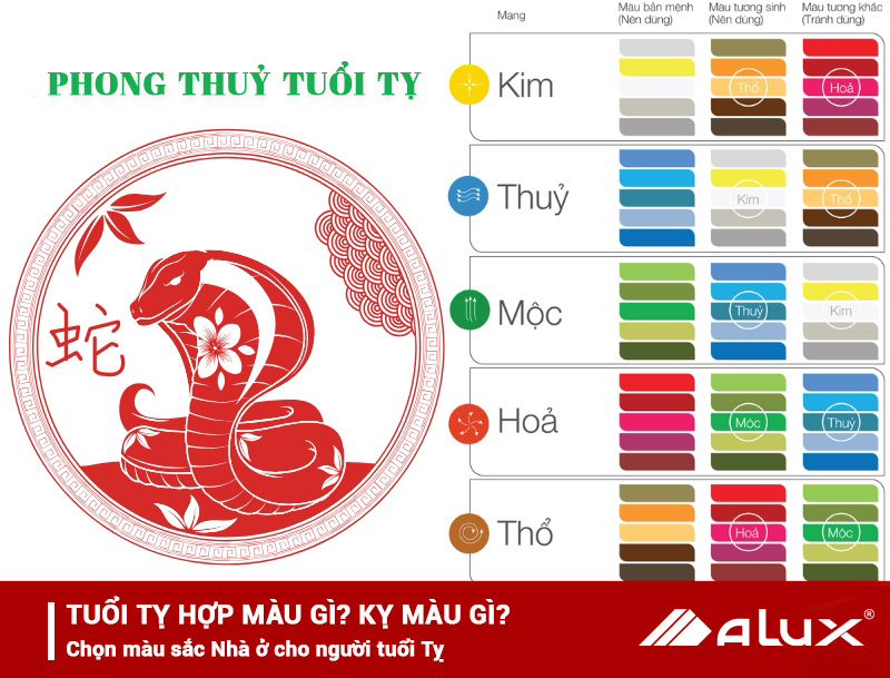 Tuổi Tỵ hợp màu gì, kiêng màu gì