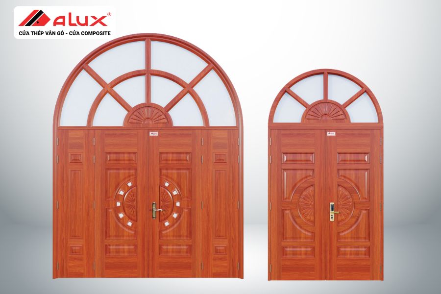 Xu Hướng Những Mẫu Cửa Thép Vân Gỗ 4 Cánh Cân 2026