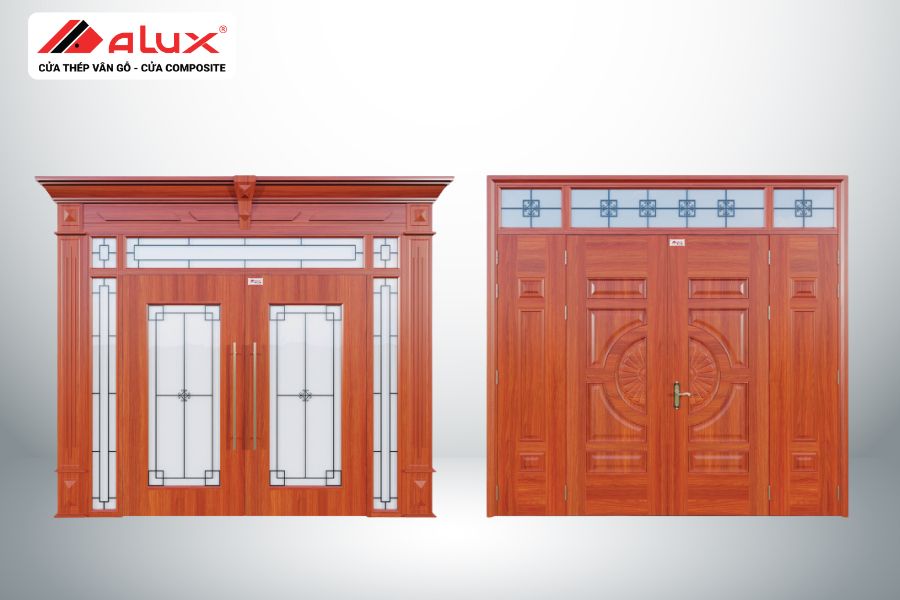 Xu Hướng Những Mẫu Cửa Thép Vân Gỗ 4 Cánh Cân 2026