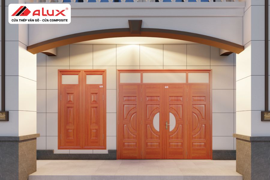 Xu Hướng Những Mẫu Cửa Thép Vân Gỗ 4 Cánh Cân 2026