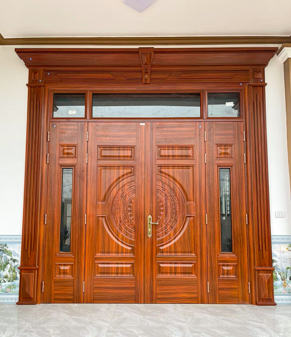 Thẩm mỹ sang trọng như cửa gỗ tự nhiên