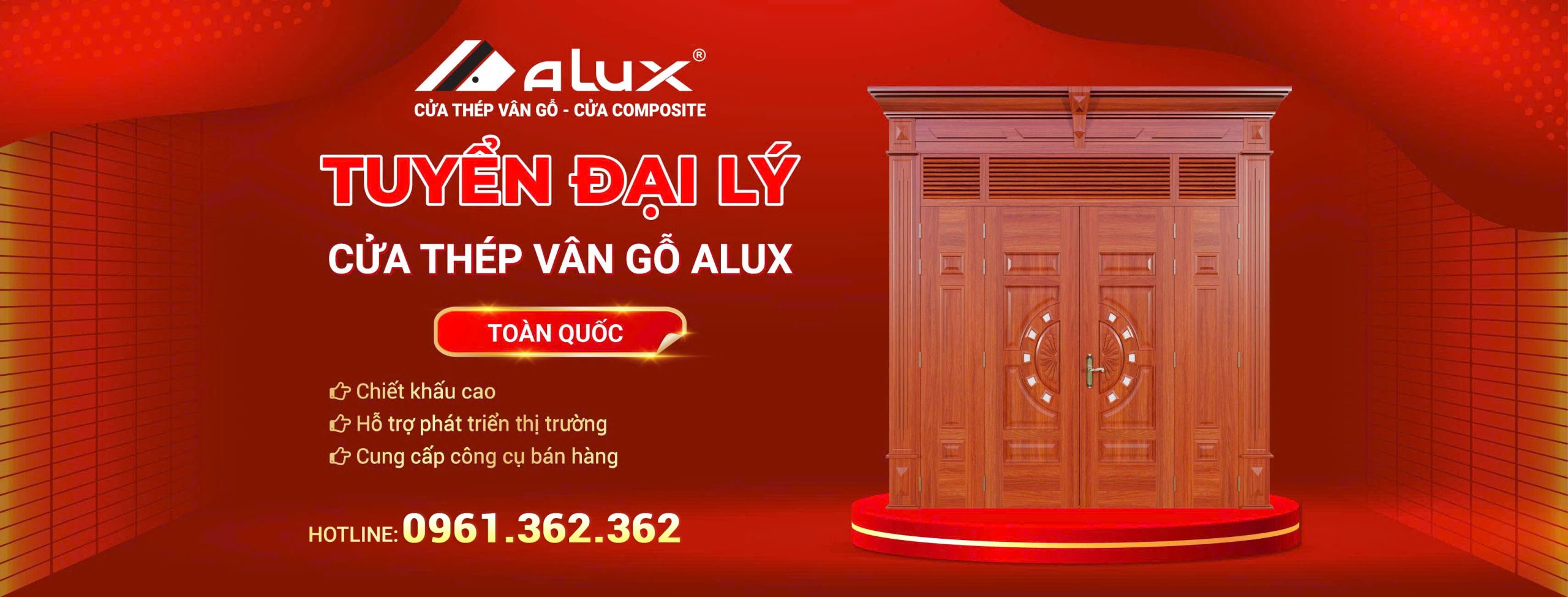 Tuyển đại lý cửa thép vân gỗ