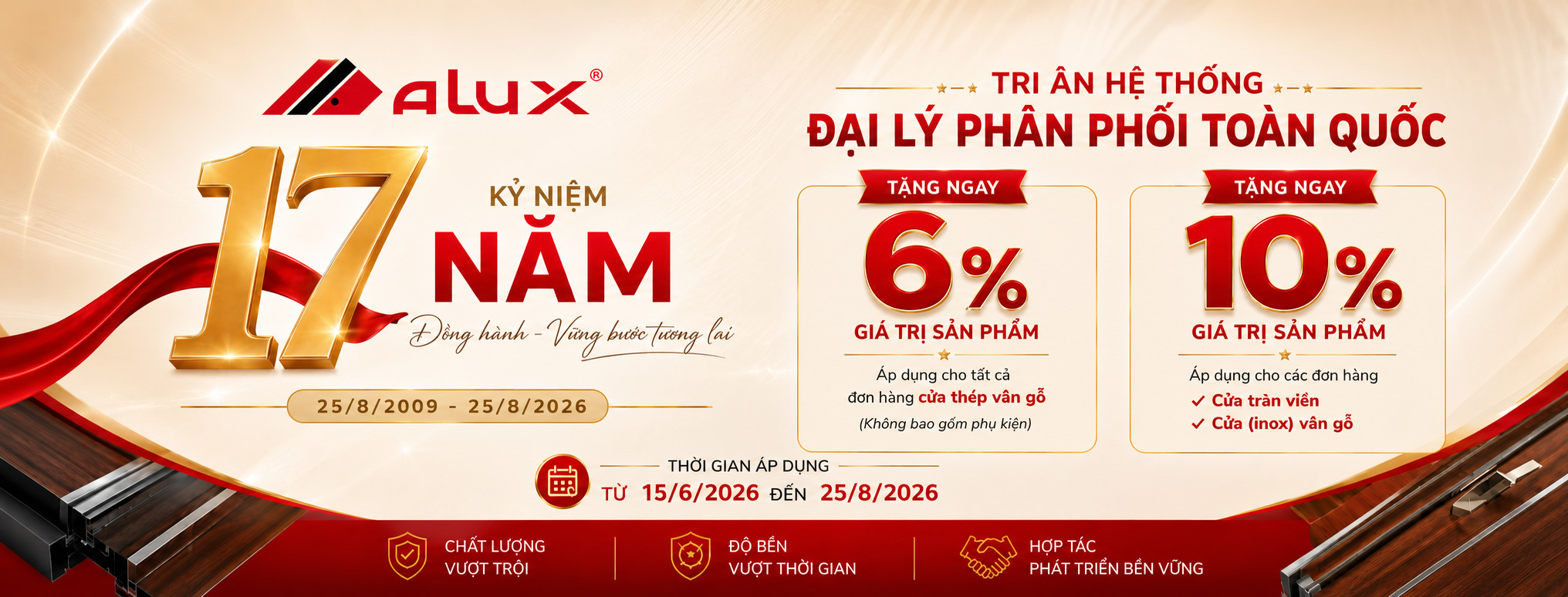 Chương trình ưu đãi mừng sinh nhật Alux 17 năm