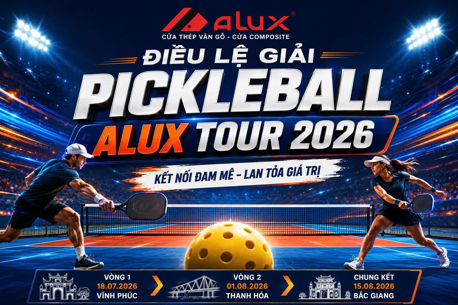 CÔNG BỐ ĐIỀU LỆ GIẢI PICKLEBALL ALUX TOUR 2026