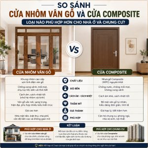 So sánh cửa nhôm vân gỗ và cửa Composite: Loại nào phù hợp hơn cho nhà ở và chung cư?