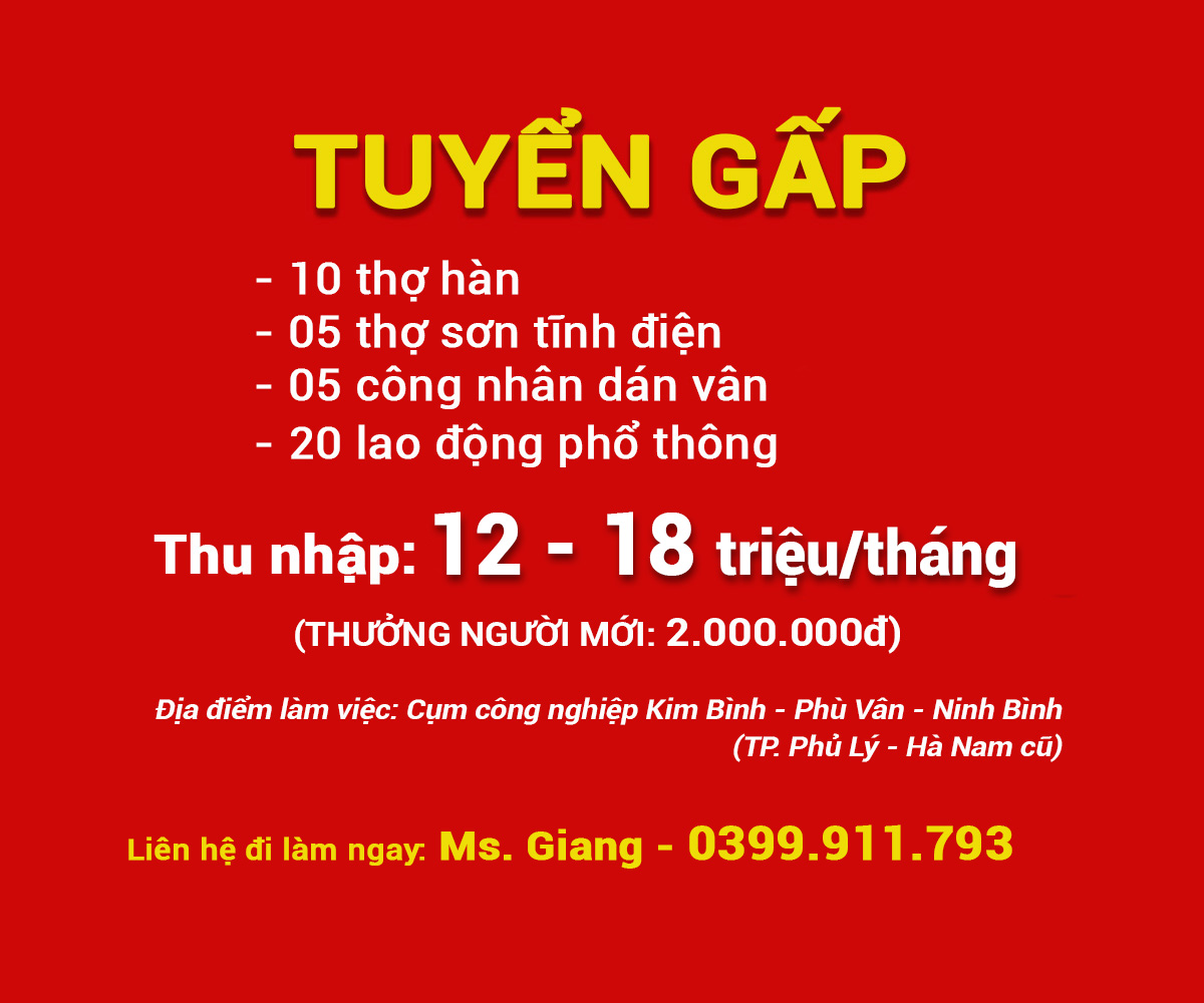 Alumax Việt Nam tuyển dụng nhiều vị trí làm việc tại Nhà máy Ninh Bình
