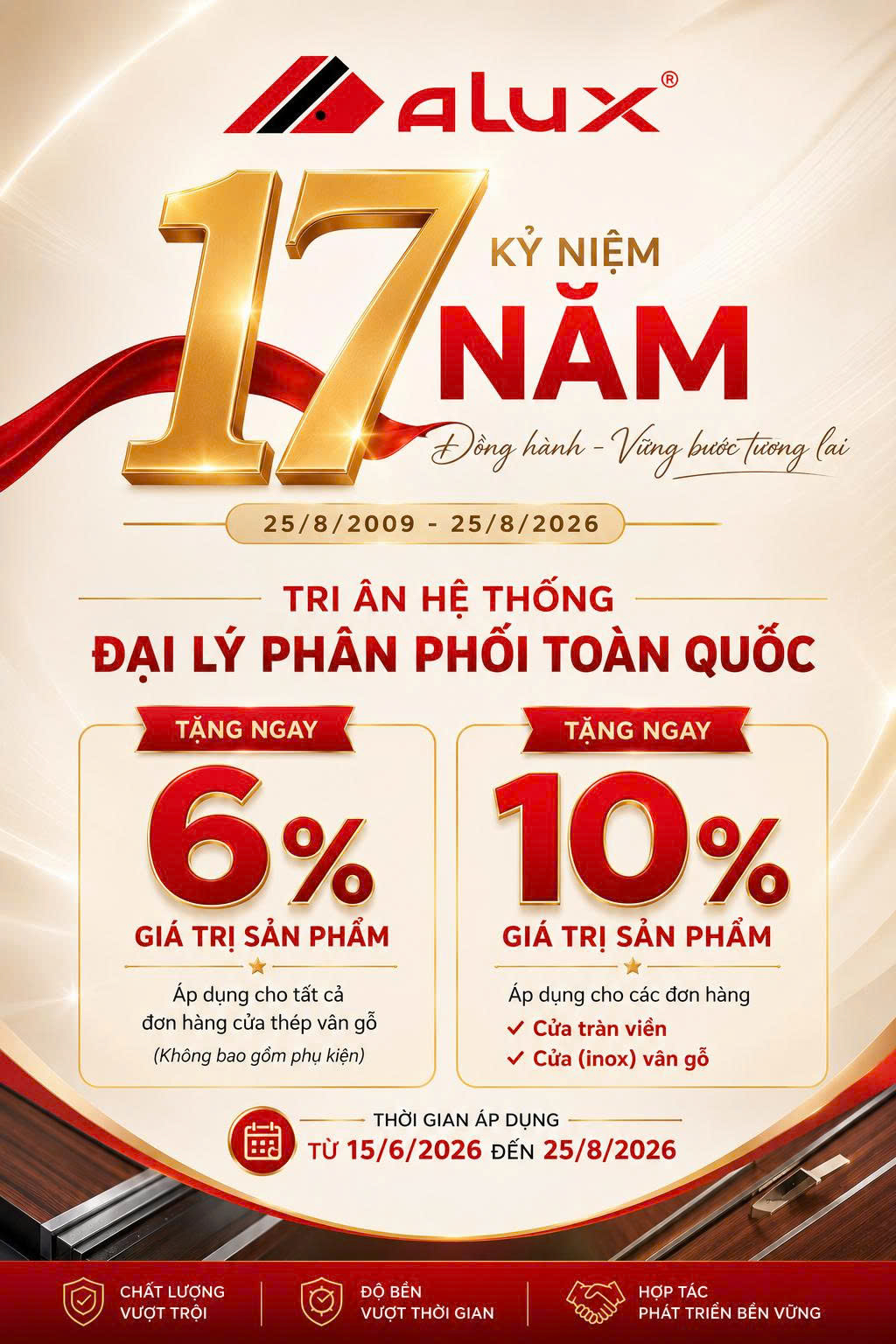 Mừng 17 năm thành lập – Alux triển khai chương trình ưu đãi đặc biệt dành cho hệ thống đại lý trên toàn quốc