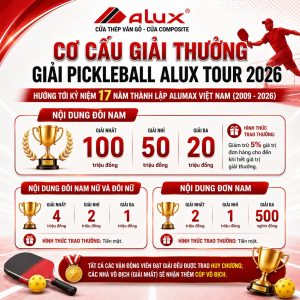 CÔNG BỐ CƠ CẤU GIẢI THƯỞNG GIẢI PICKLEBALL ALUX TOUR 2026