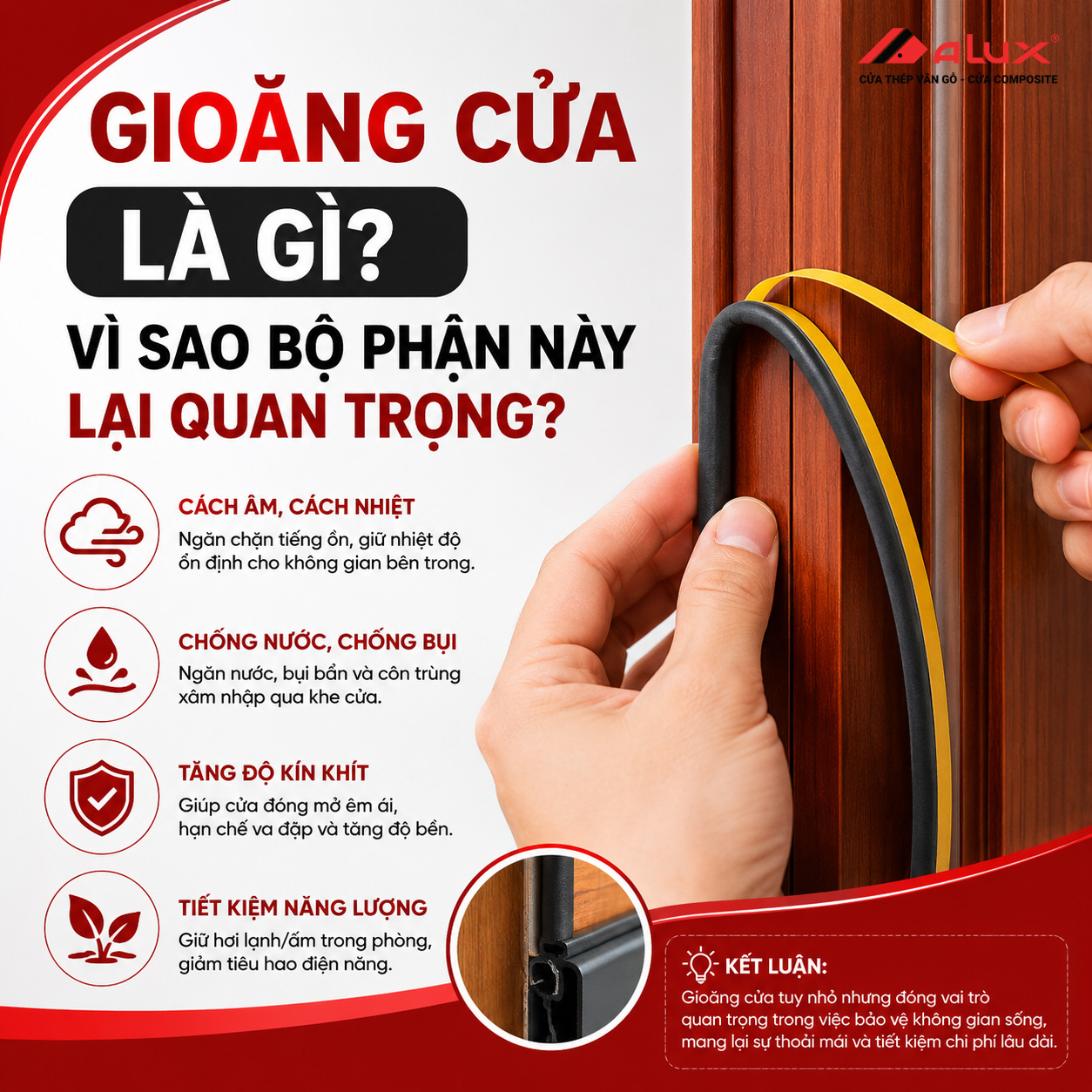 Gioăng cửa là gì? Vì sao bộ phận này lại quan trọng?
