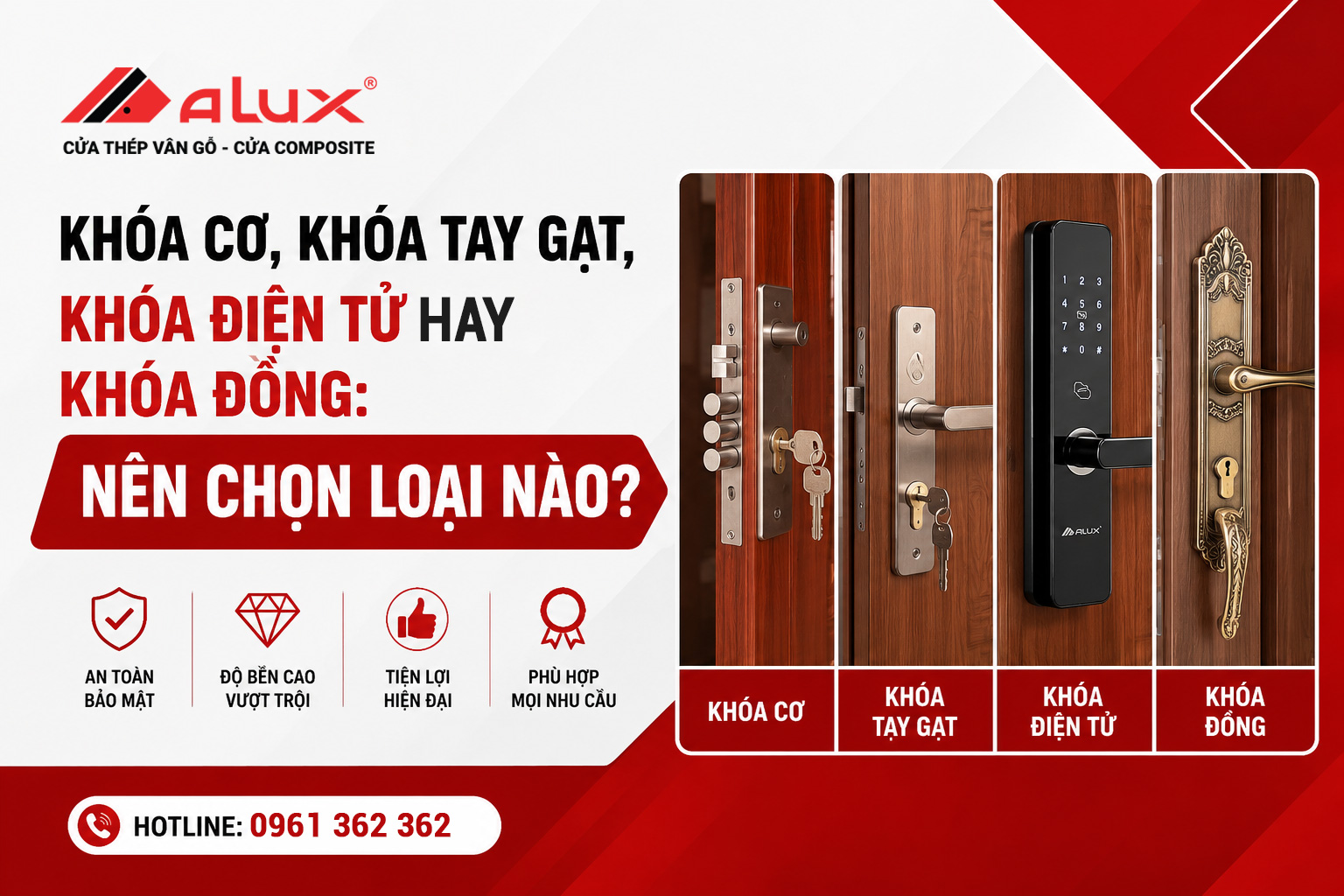 Nên lựa chọn loại khóa nào cho từng nhu cầu sử dụng?
