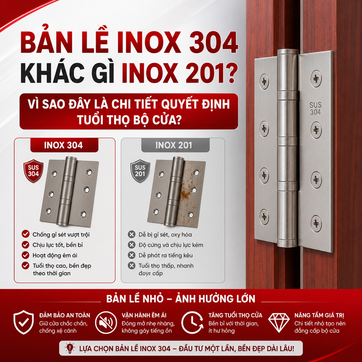 Inox 201 và inox 304 khác nhau ở điểm nào?