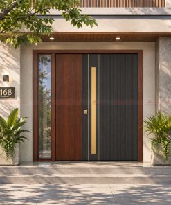 Cửa thép Alux Luxury – Cửa tràn viền vân gỗ cao cấp | Mã AL01