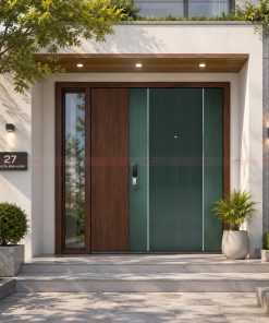Cửa thép Alux Luxury – Cửa tràn viền vân gỗ cao cấp | Mã AL05