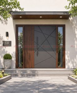 Cửa thép Alux Luxury – Cửa tràn viền vân gỗ cao cấp | Mã AL06
