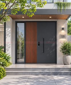 Cửa thép Alux Luxury – Cửa tràn viền vân gỗ cao cấp | Mã AL07