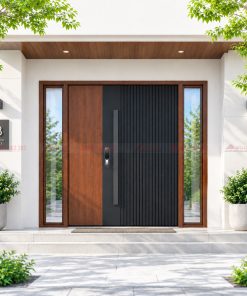 Cửa thép Alux Luxury – Cửa tràn viền vân gỗ cao cấp | Mã AL08