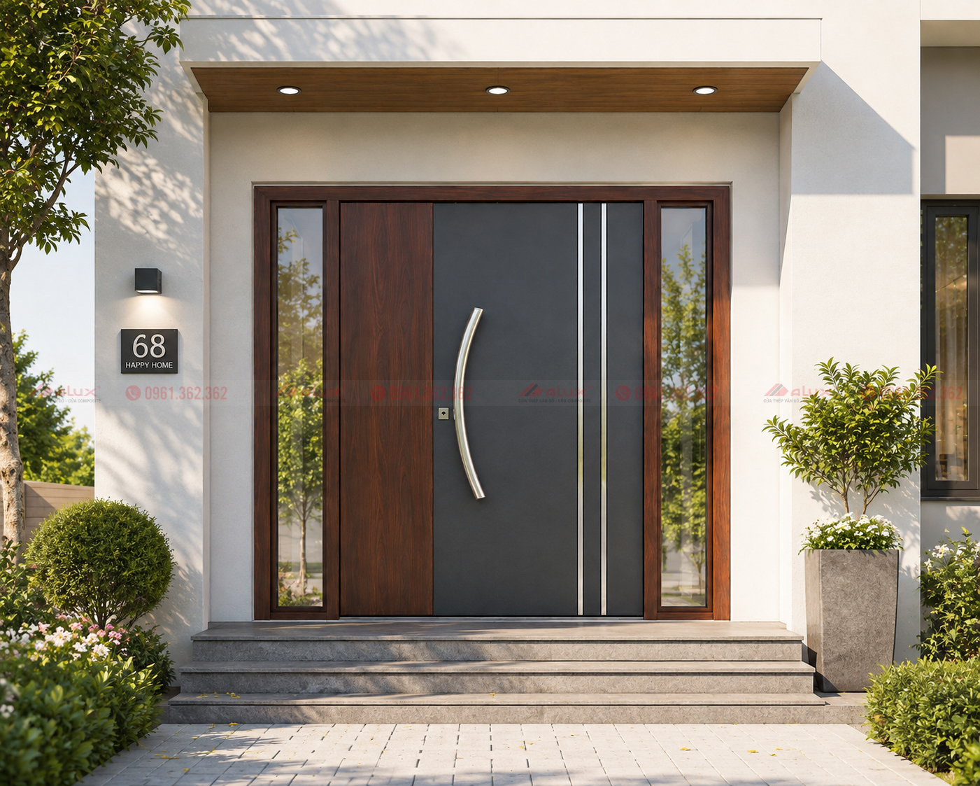 Cửa thép Alux Luxury – Cửa tràn viền vân gỗ cao cấp