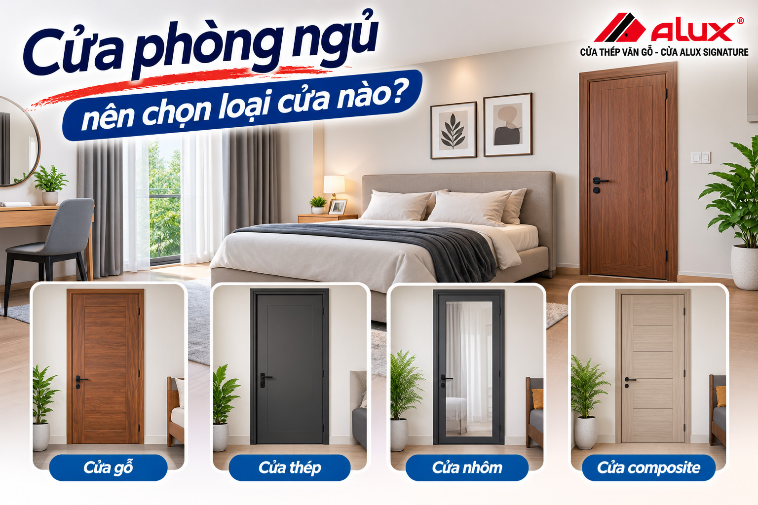 Cửa phòng ngủ nên chọn loại cửa nào?